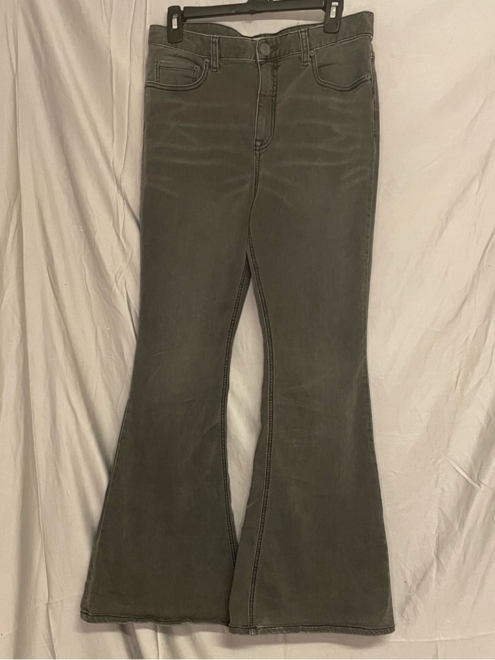 Free People Black Washed High-Rise Flare Bell Bottom Jeans